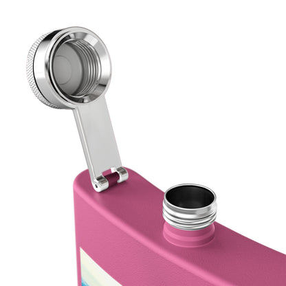 Mountain Vista 6oz Stainless Steel Flask — Scenic Blue Ridge Landscape