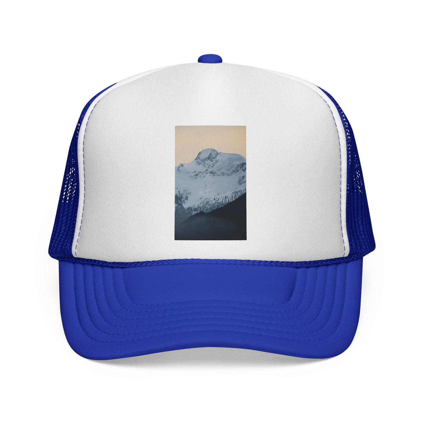 Mountain Sunrise Trucker Cap — Vintage Snow Peak Patch Hat