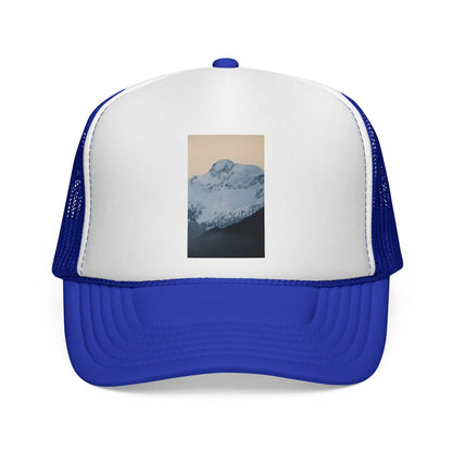 Mountain Sunrise Trucker Cap — Vintage Snow Peak Patch Hat