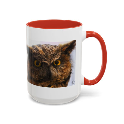 Owl Accent Coffee Mug – Realistic Great Horned Owl Photo (11/15 oz)