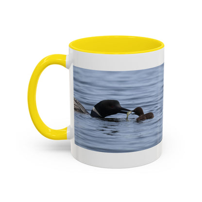 Loon Family Accent Coffee Mug — Scenic Lake Bird Photography (11/15oz)