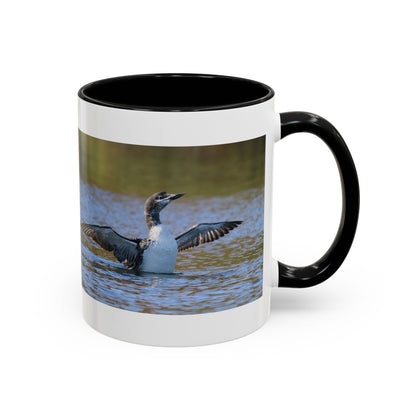 Loons in Flight Accent Coffee Mug — Wildlife Bird Photography Drinkware
