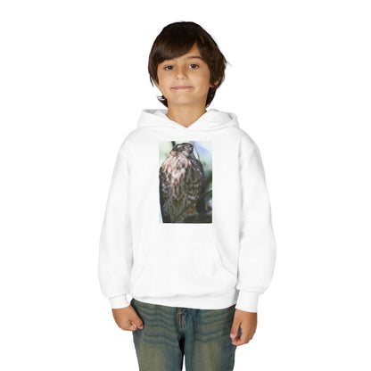 Youth Owl Hoodie – Photoreal Hawk Owl Print Kids' Hooded Sweatshirt