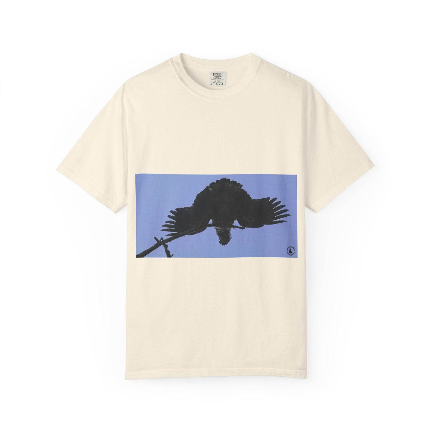 Aerial Raven: Black Wing Silhouette, Overhead Flight Perspectivephotography shirts