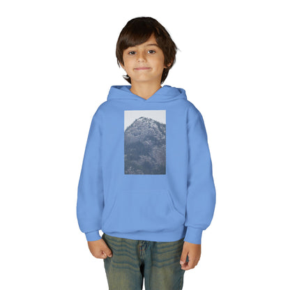 Mountain Peak Youth Hoodie — Winter Snow Scenic Graphic Sweatshirt