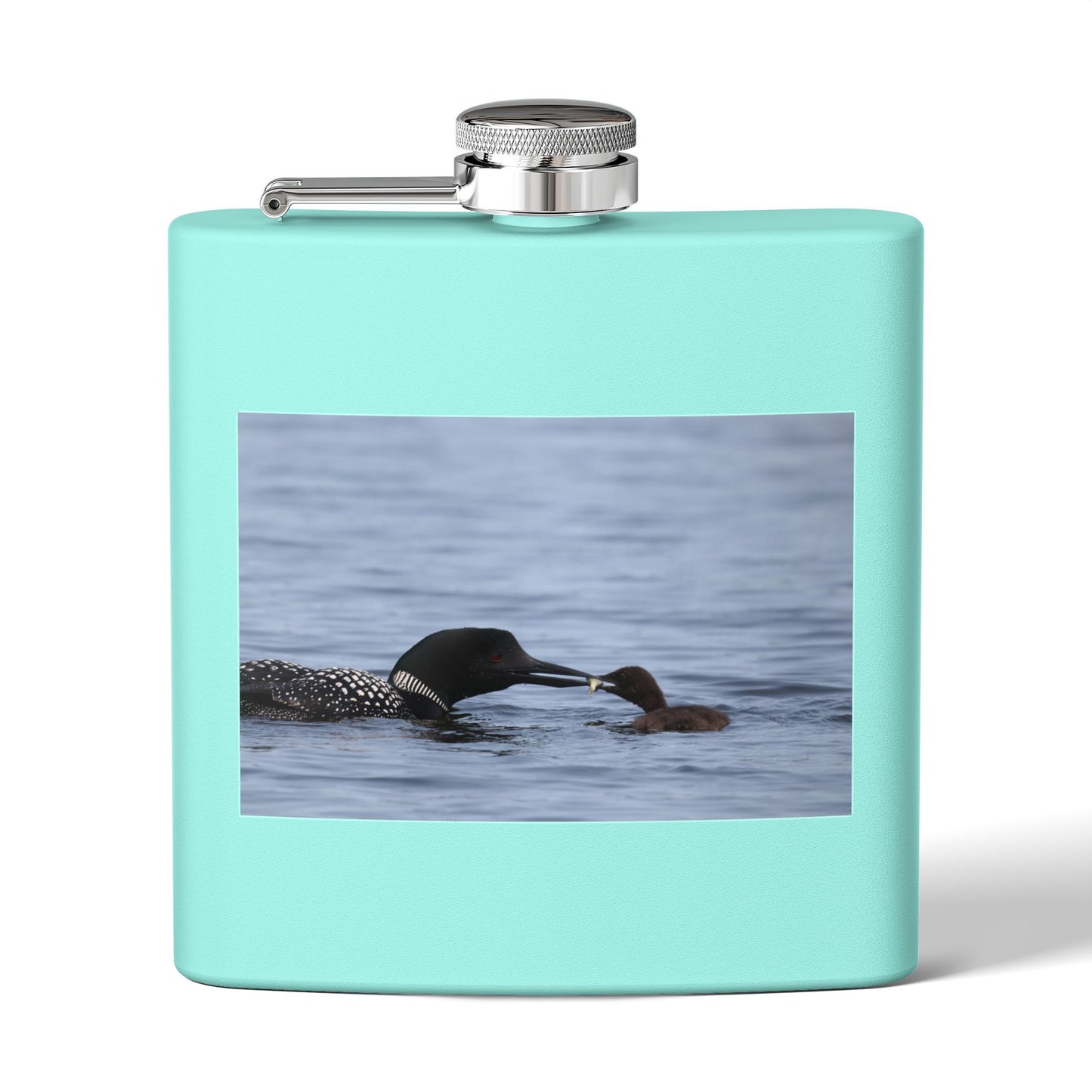 Loon Family 6oz Stainless Steel Flask – Wildlife Nature Gift