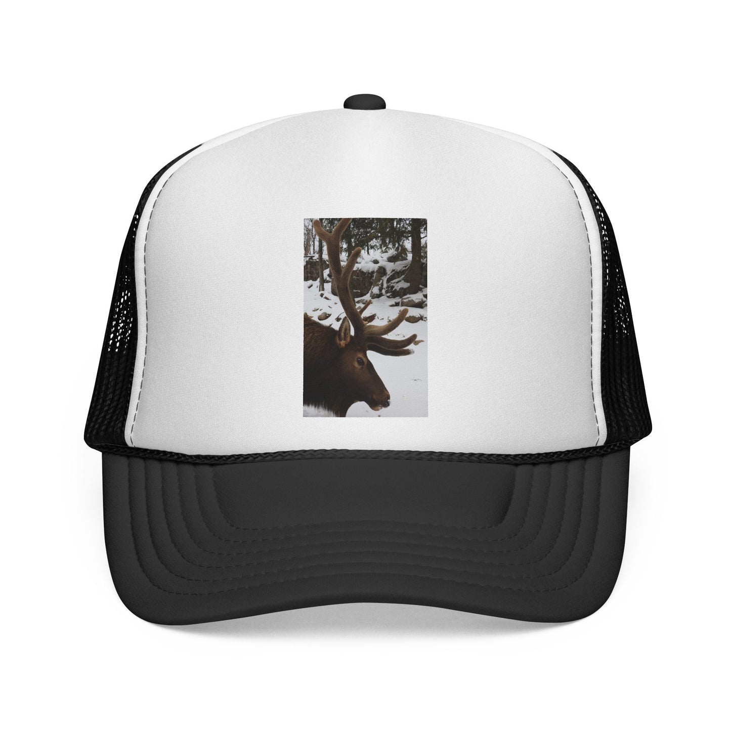 Moose Photo Trucker Cap – Rustic Outdoor Hunting Hat