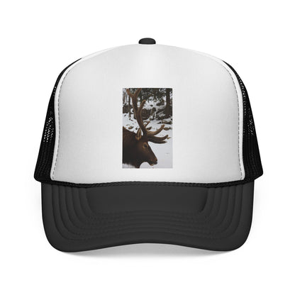 Moose Photo Trucker Cap – Rustic Outdoor Hunting Hat