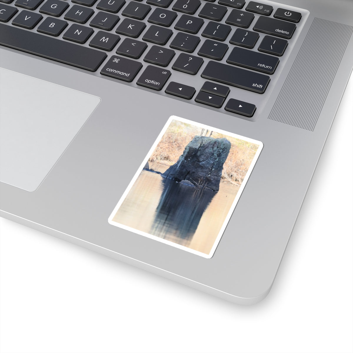 Reflective Rock Kiss-Cut Sticker — Tranquil Lake Photo Sticker