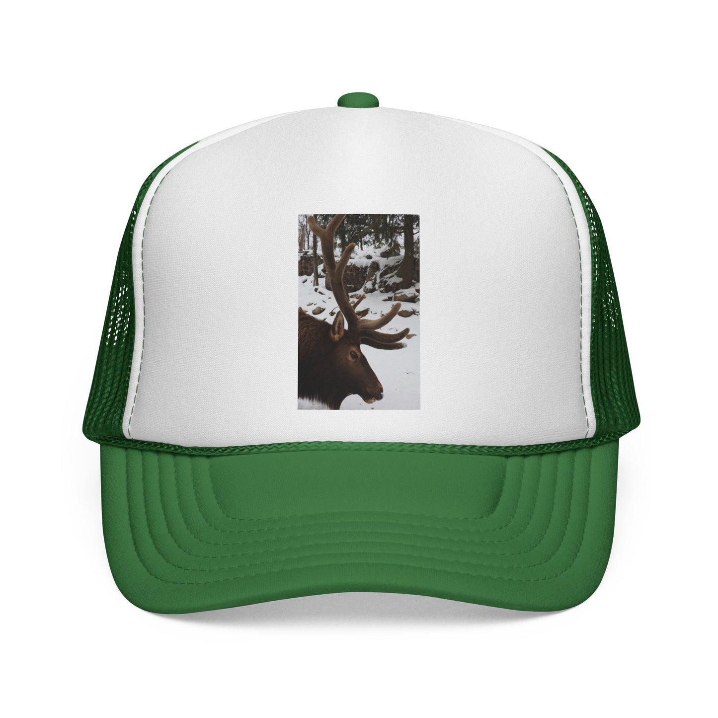 Moose Photo Trucker Cap – Rustic Outdoor Hunting Hat