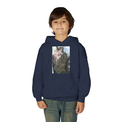 Youth Owl Hoodie – Photoreal Hawk Owl Print Kids' Hooded Sweatshirt