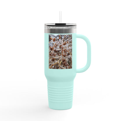 40oz Insulated Travel Mug with Frosted Branch Photo – Large Stainless Steel Tumbler