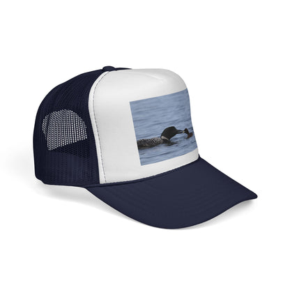 Loon & Chick Nature Trucker Hat — Wildlife Bird Watching Cap