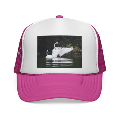 Swan Photo Trucker Cap — Wildlife Nature Hat