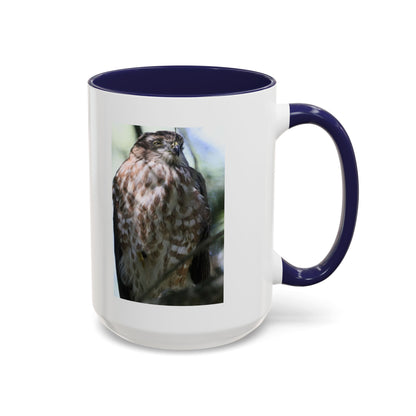 Hawk Photo Accent Coffee Mug — Birdwatcher Gift, 11/15oz