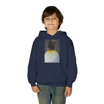 Penguin Art Youth Hoodie — Minimalist Royal Penguin Illustration Sweatshirt