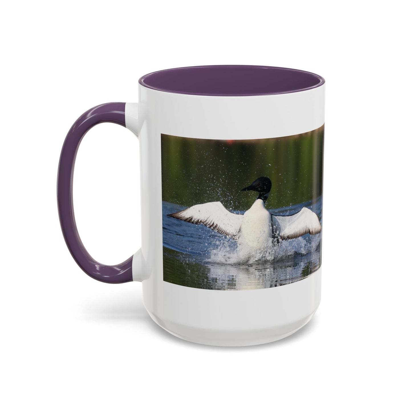 Loons Taking Off Accent Coffee Mug — Wildlife Nature Bird Lover Gift