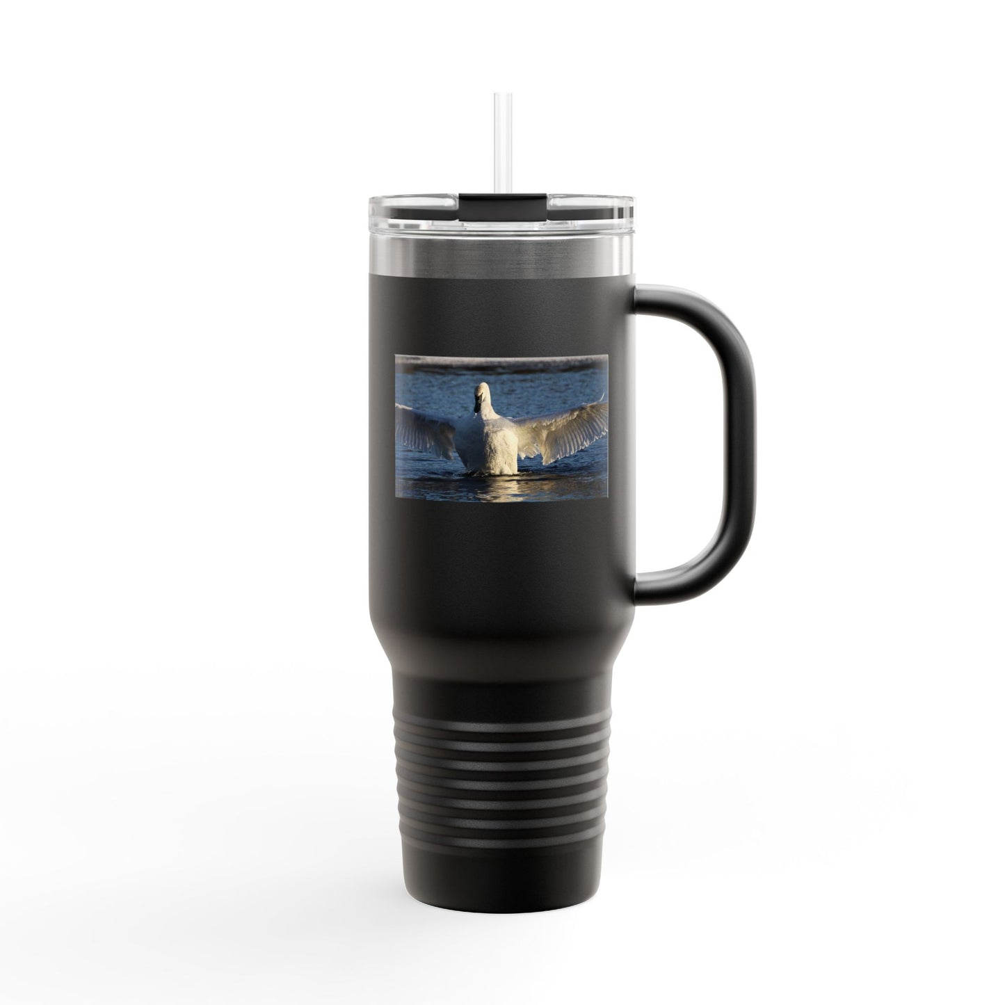 40oz Insulated Travel Mug with Seagull Photo – Large Stainless Steel Tumbler for Beach, Outdoor & Commuting