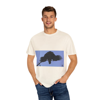 Aerial Raven: Black Wing Silhouette, Overhead Flight Perspectivephotography shirts