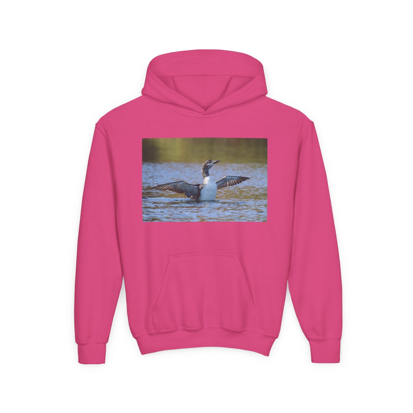 Youth Hoodie with Loon Photo – Nature Birdwatching Pullover
