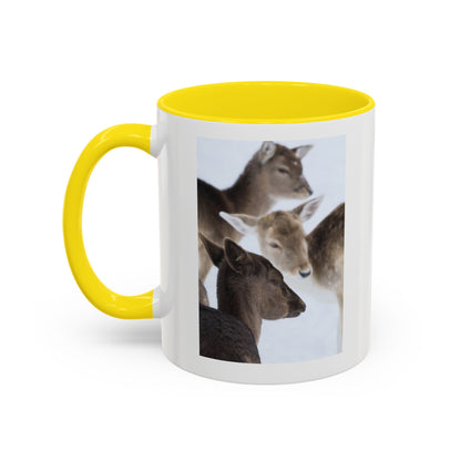 Deer Herd Accent Coffee Mug — Wildlife Photo Ceramic Mug (11/15oz)