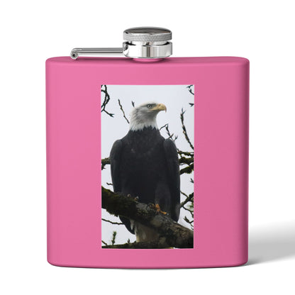 Eagle Photo Flask – 6oz Stainless Steel Hip Flask, Patriotic Wildlife Gift