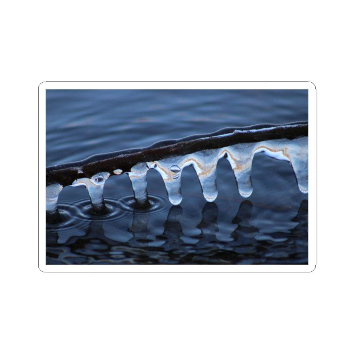 Ice Formations Kiss-Cut Sticker — Moody Blue Winter Nature Decal