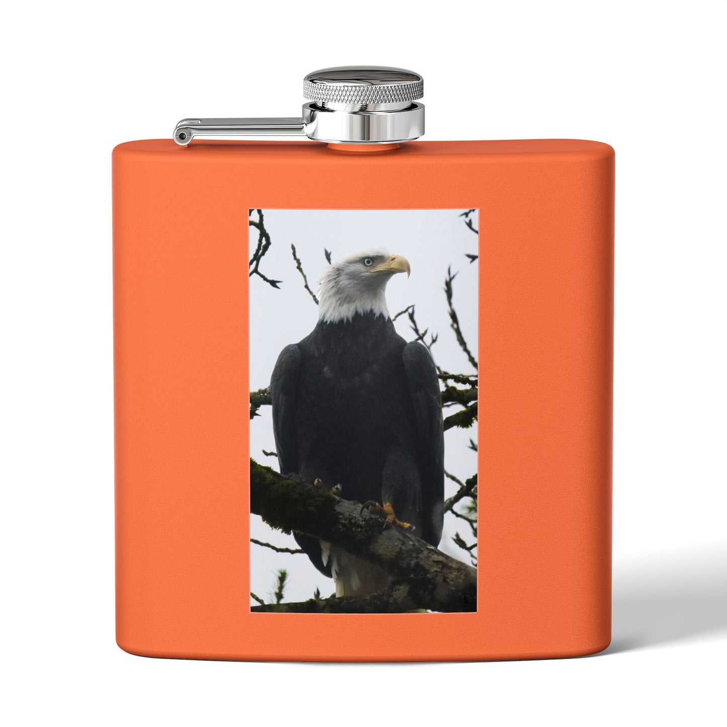 Eagle Photo Flask – 6oz Stainless Steel Hip Flask, Patriotic Wildlife Gift