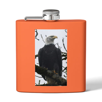 Eagle Photo Flask – 6oz Stainless Steel Hip Flask, Patriotic Wildlife Gift