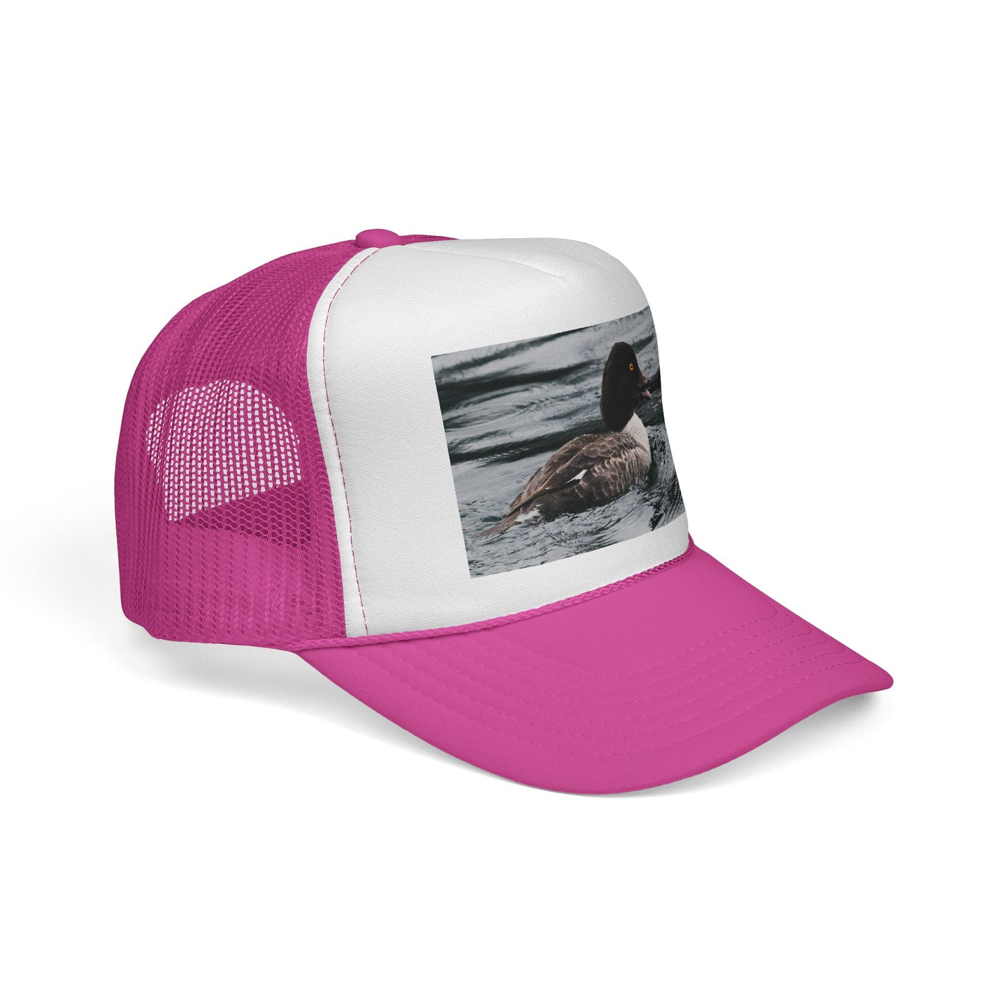 Duck Photo Trucker Hat — Rustic Wildlife Cap for Hunters & Nature Lovers