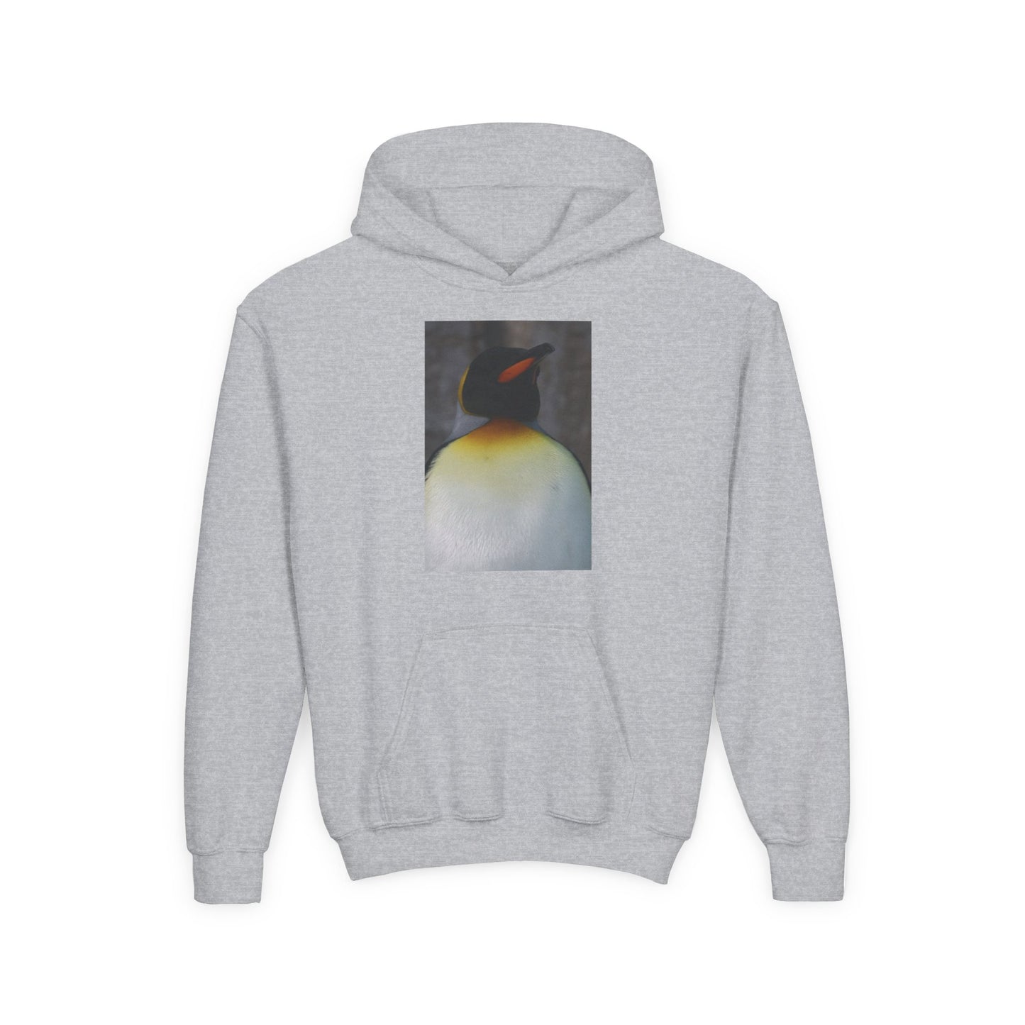 Penguin Art Youth Hoodie — Minimalist Royal Penguin Illustration Sweatshirt