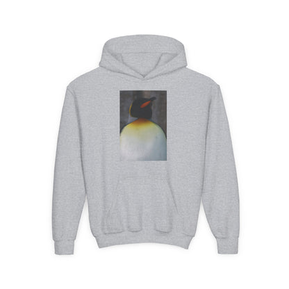 Penguin Art Youth Hoodie — Minimalist Royal Penguin Illustration Sweatshirt