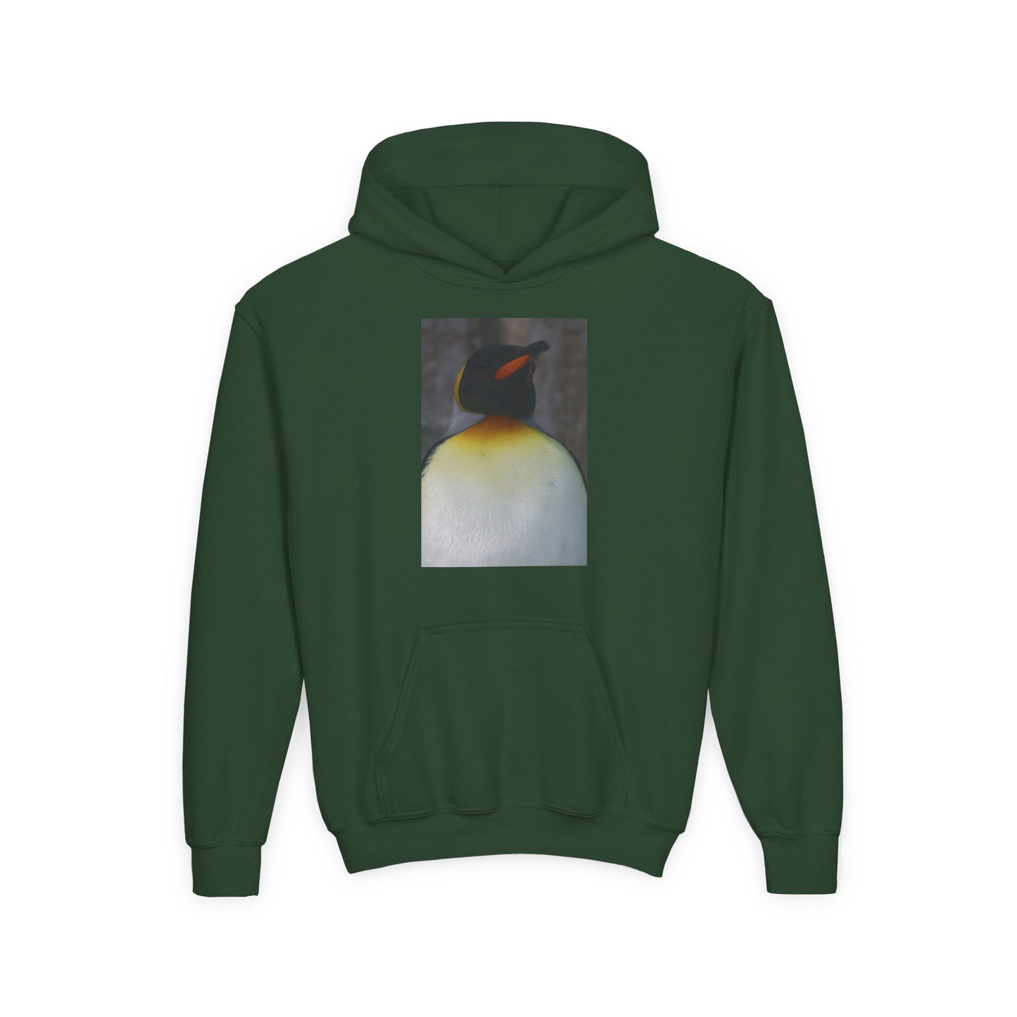 Penguin Art Youth Hoodie — Minimalist Royal Penguin Illustration Sweatshirt