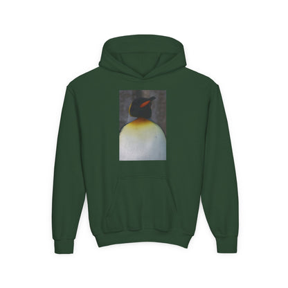 Penguin Art Youth Hoodie — Minimalist Royal Penguin Illustration Sweatshirt