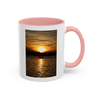 Sunset Lake Photo Accent Coffee Mug — Golden Sunset Reflection (11/15oz)