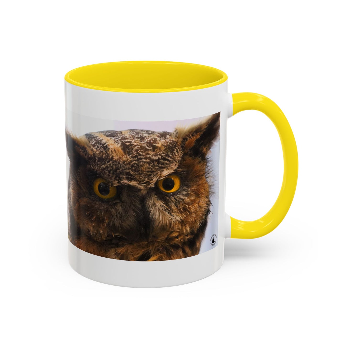 Owl Accent Coffee Mug – Realistic Great Horned Owl Photo (11/15 oz)