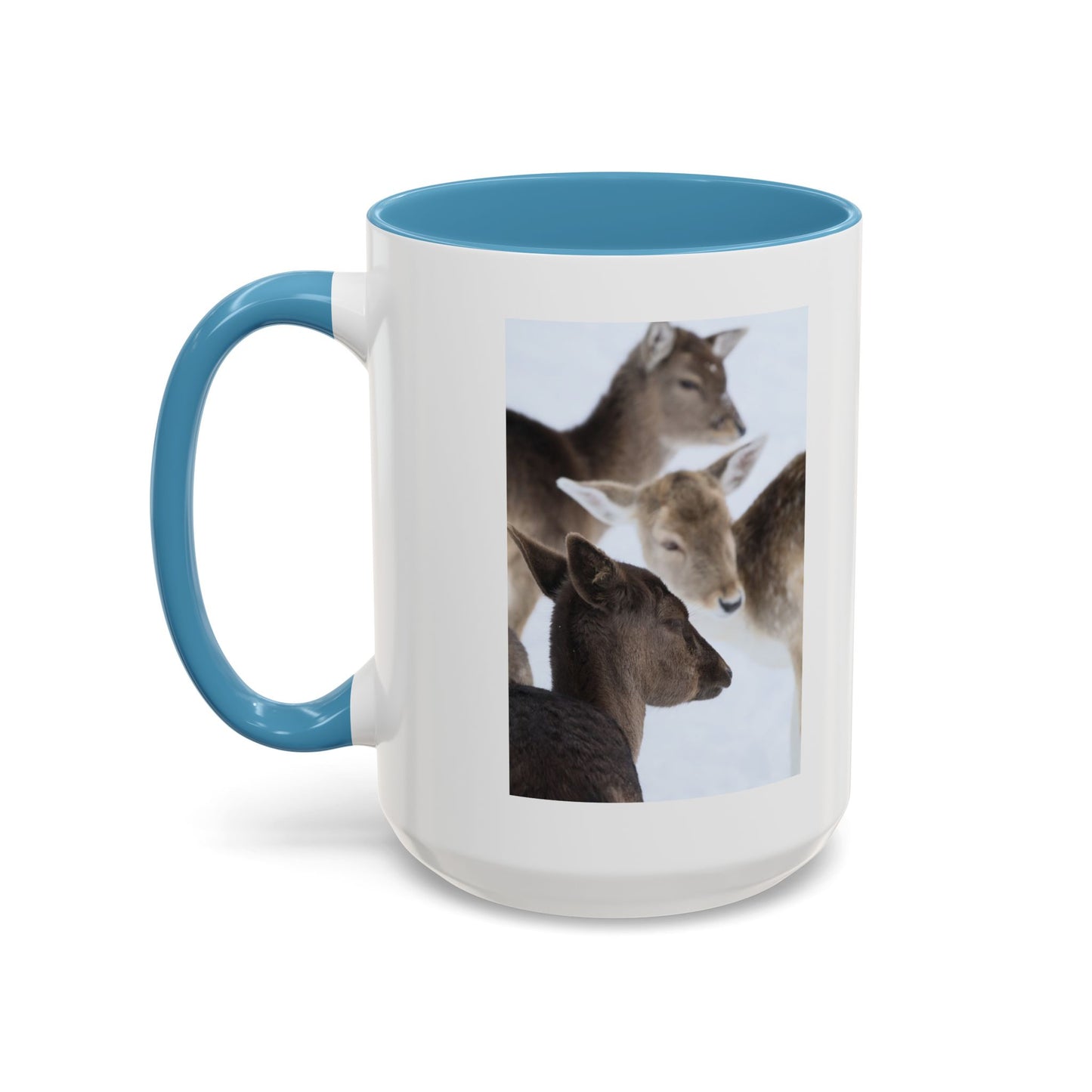 Deer Herd Accent Coffee Mug — Wildlife Photo Ceramic Mug (11/15oz)