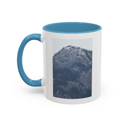 Mountain Peak Accent Coffee Mug – Snowy Forest Photo 11oz/15oz