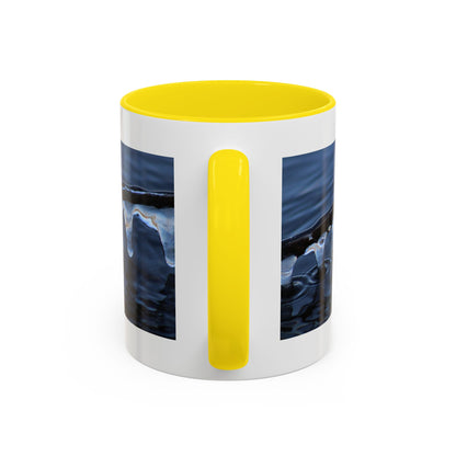 Blue Icicle Wave Accent Coffee Mug — Winter Water Photography 11/15oz