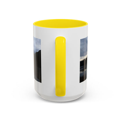 Scenic Mountain Lake Accent Coffee Mug — Moody Sunset Reflection (11oz & 15oz)