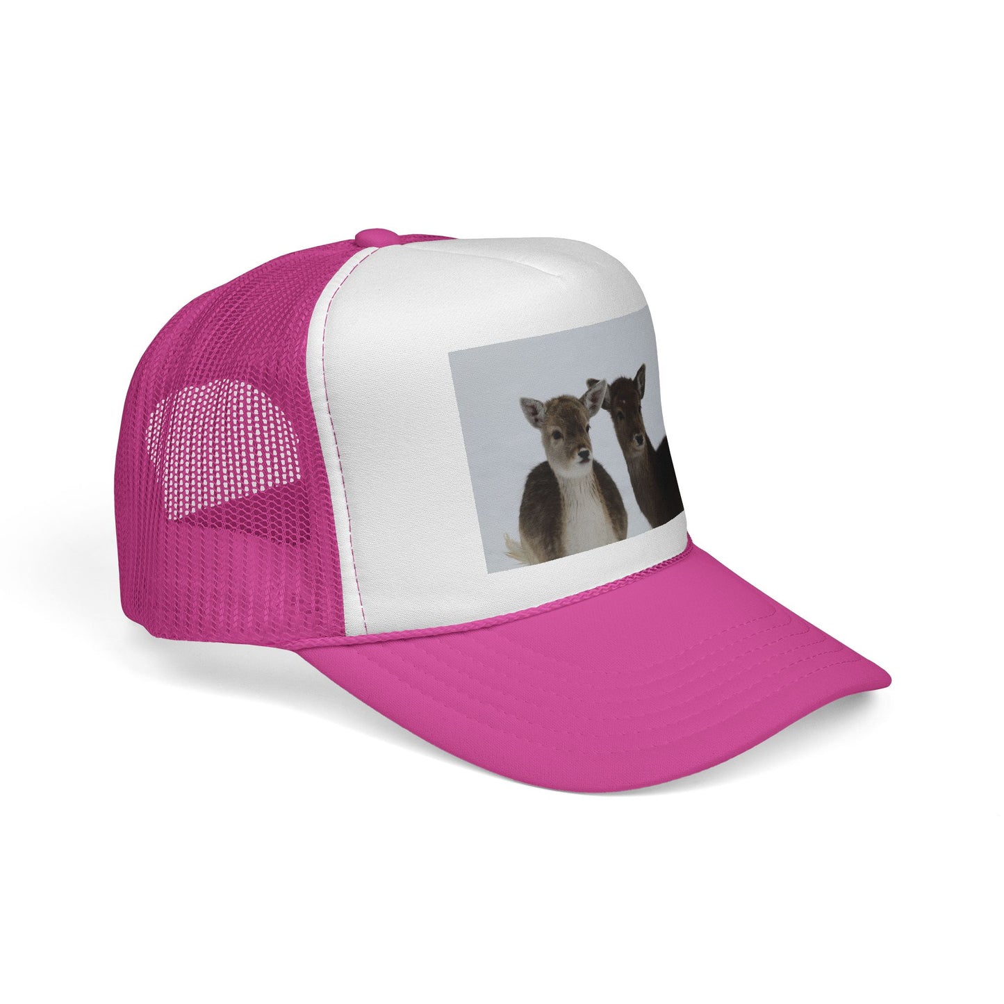 Deer Couple Trucker Cap — Cute Wildlife Snapback Hat