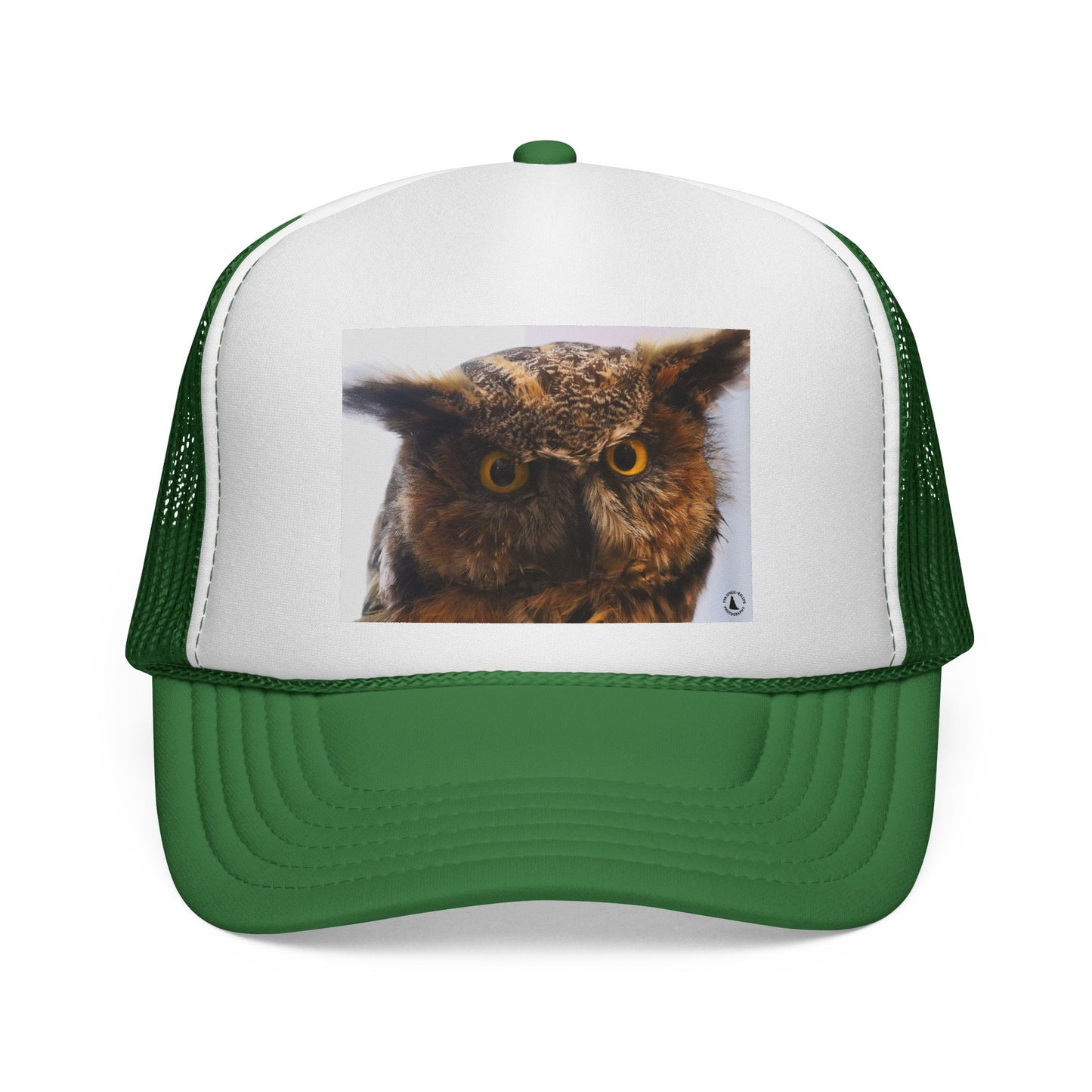 Owl Portrait Trucker Cap — Rustic Wildlife Snapback Hat