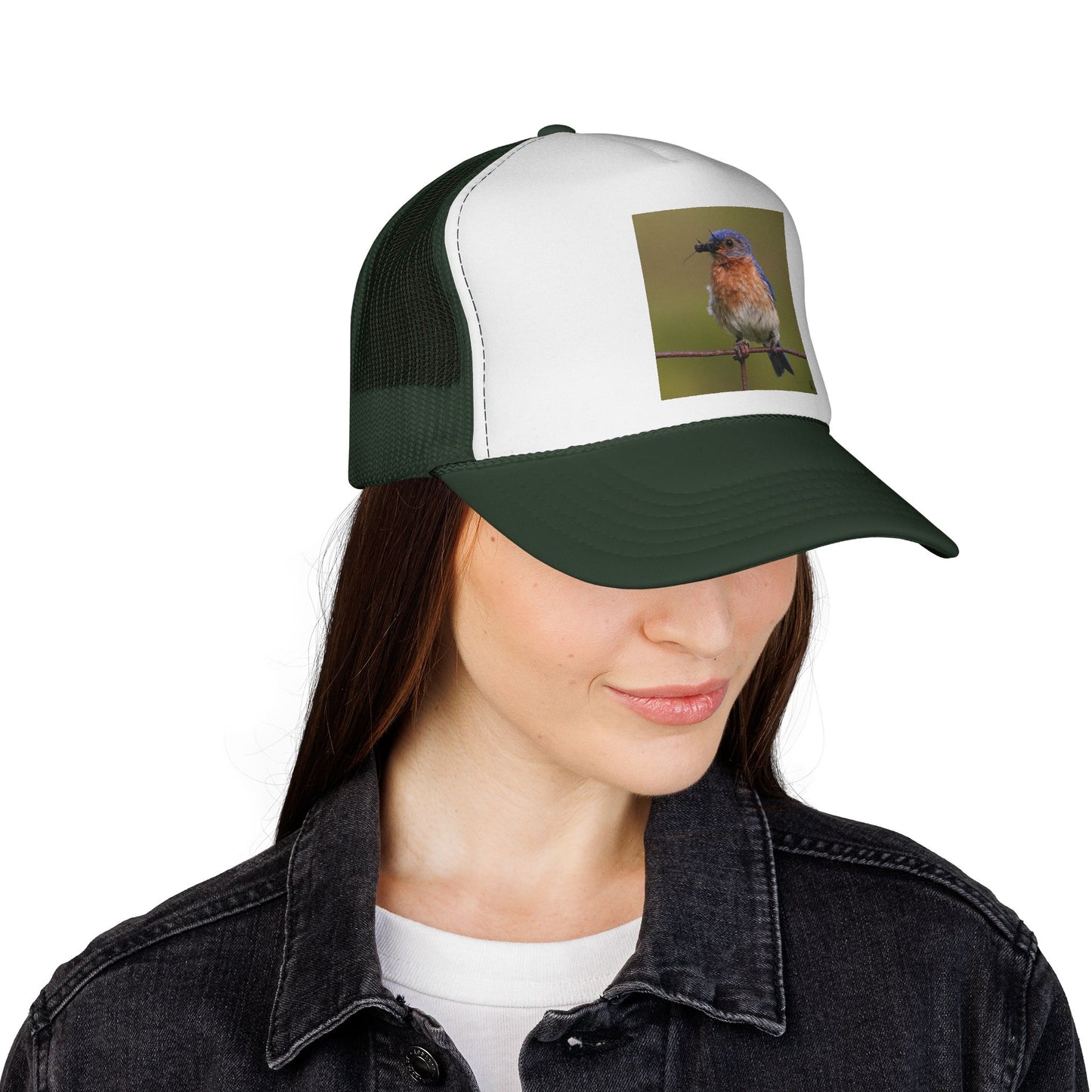 Eastern Bluebird Trucker Cap — Vintage Nature Hat for Birdwatchers
