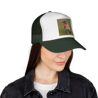 Eastern Bluebird Trucker Cap — Vintage Nature Hat for Birdwatchers