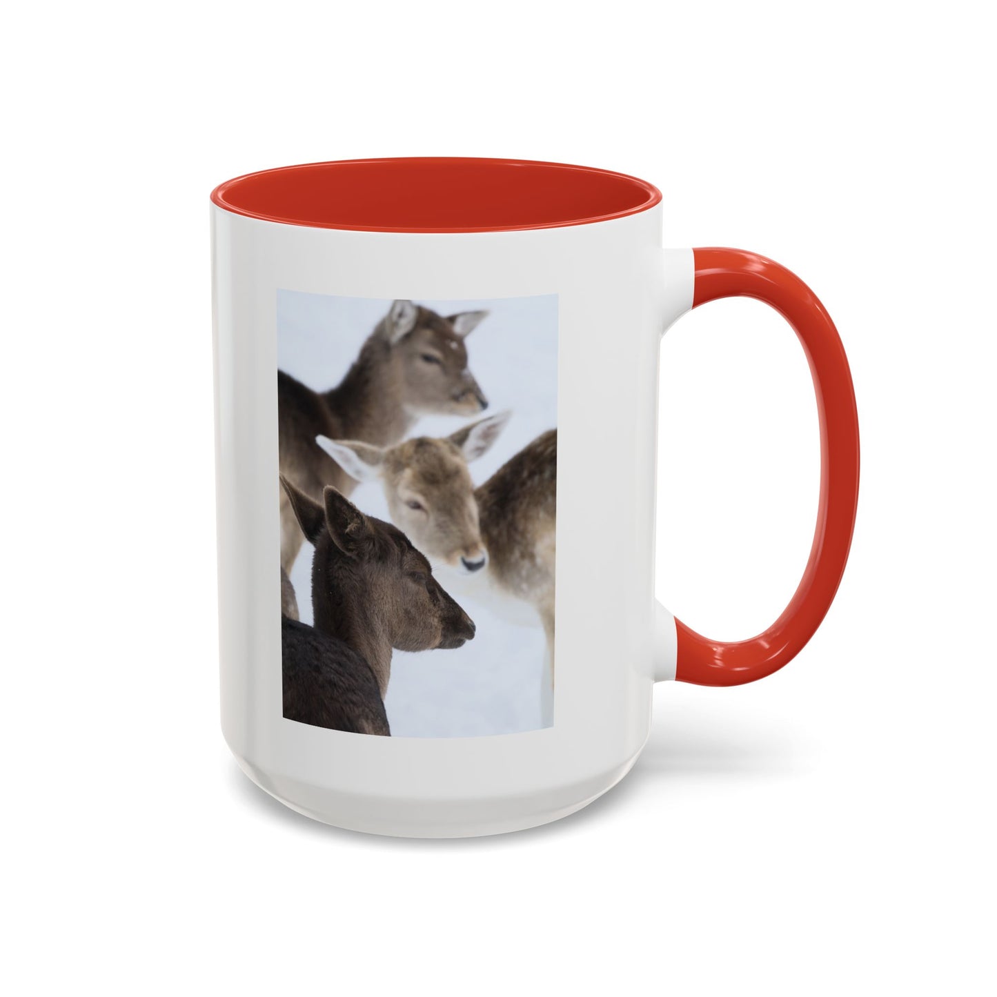 Deer Herd Accent Coffee Mug — Wildlife Photo Ceramic Mug (11/15oz)