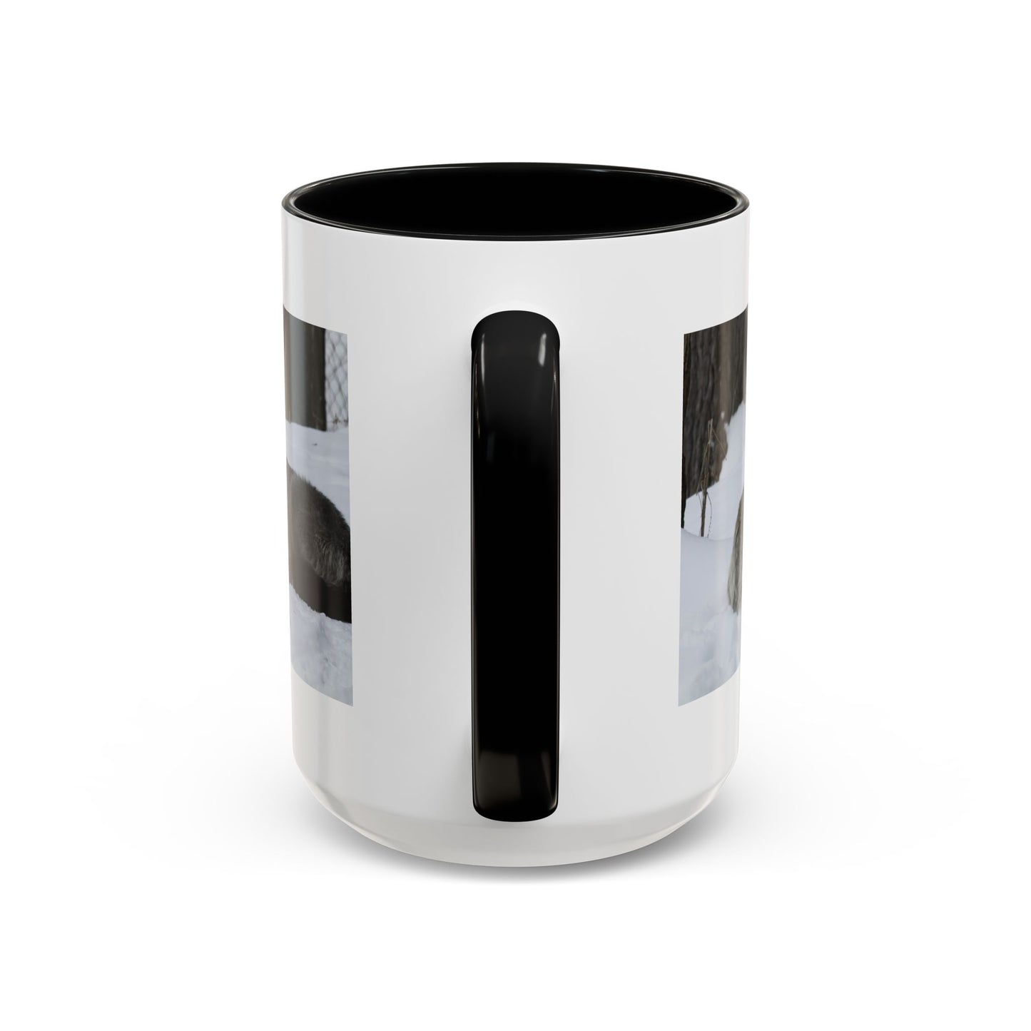 Wolf Pair Accent Coffee Mug – Winter Wildlife Photo Mug (11/15 oz)