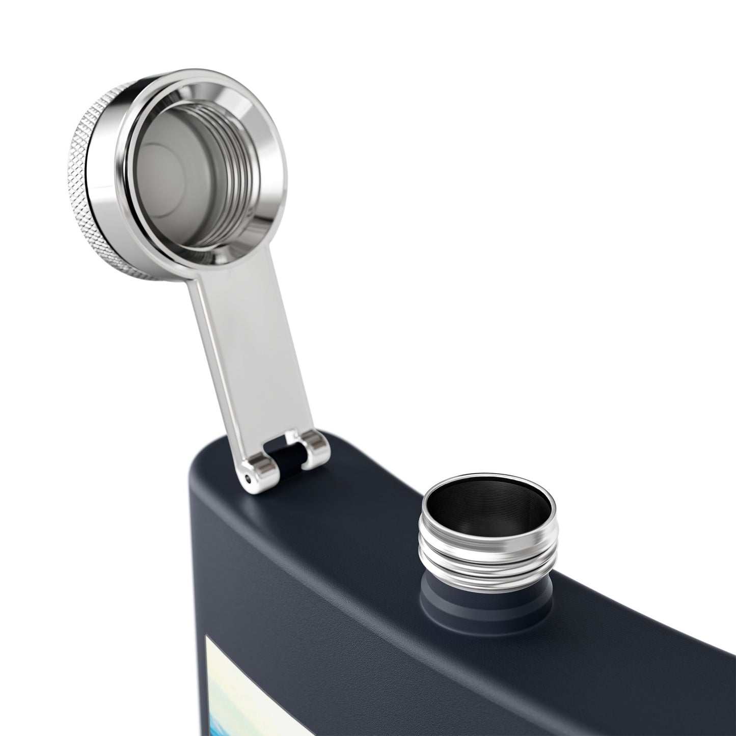 Mountain Vista 6oz Stainless Steel Flask — Scenic Blue Ridge Landscape