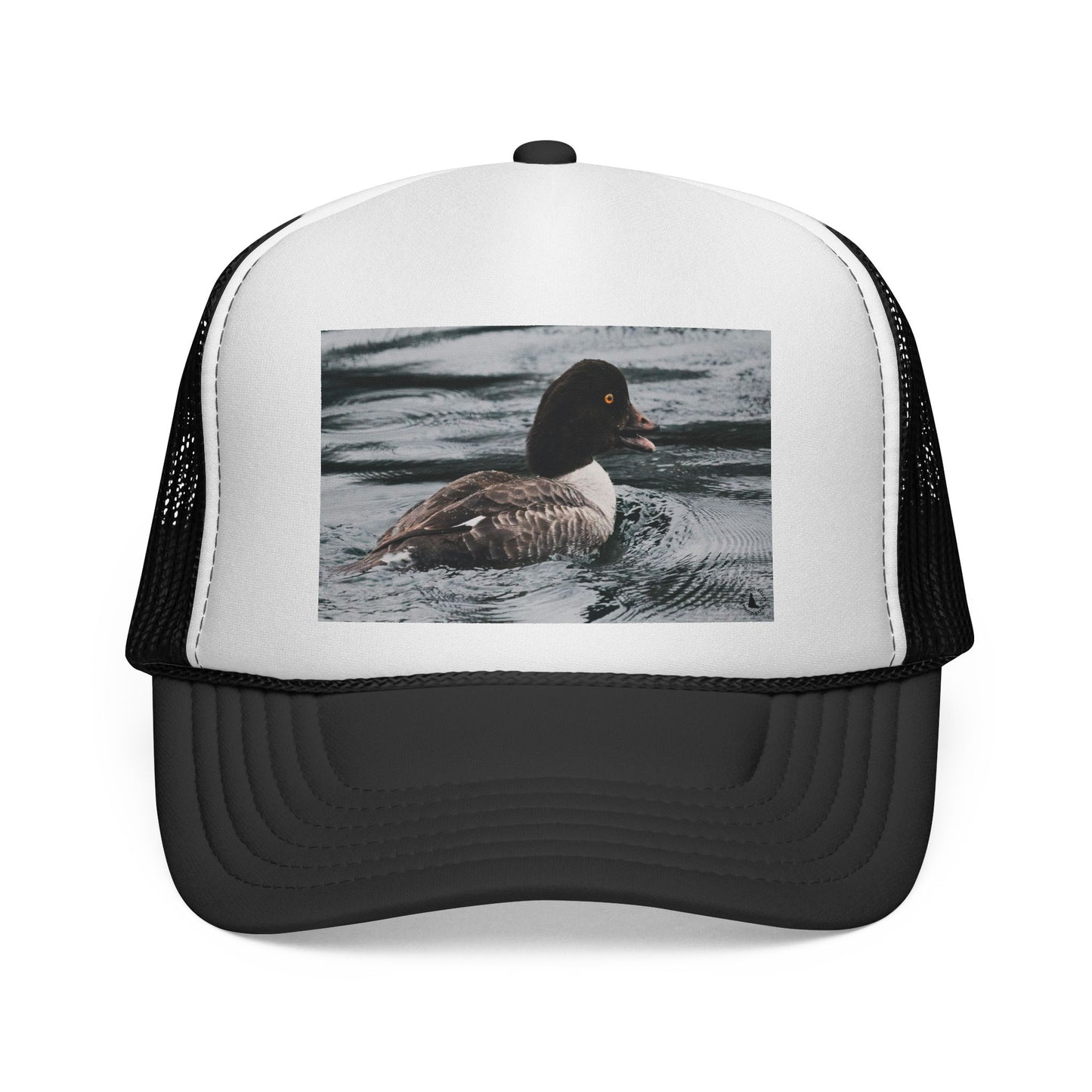 Duck Photo Trucker Hat — Rustic Wildlife Cap for Hunters & Nature Lovers