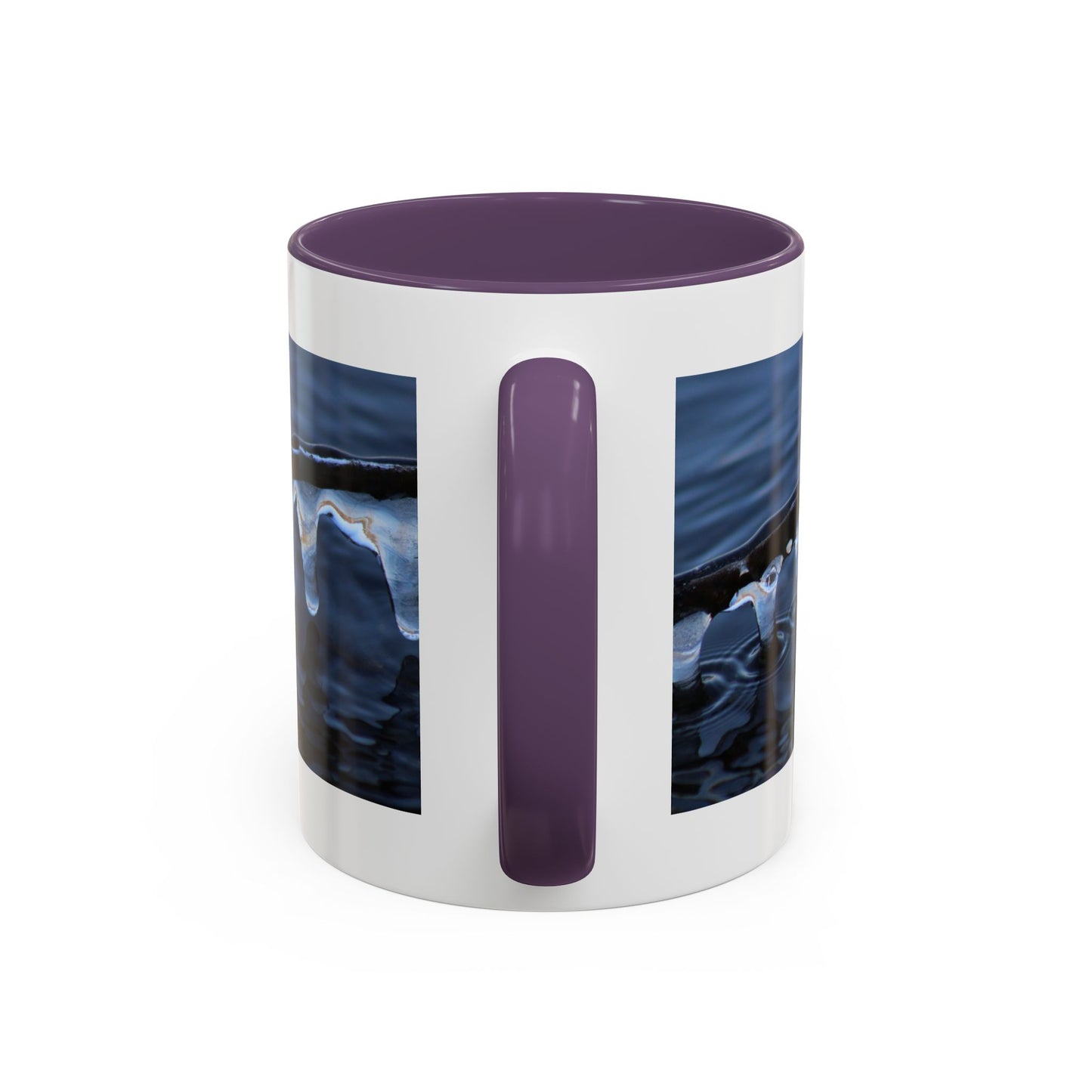 Blue Icicle Wave Accent Coffee Mug — Winter Water Photography 11/15oz