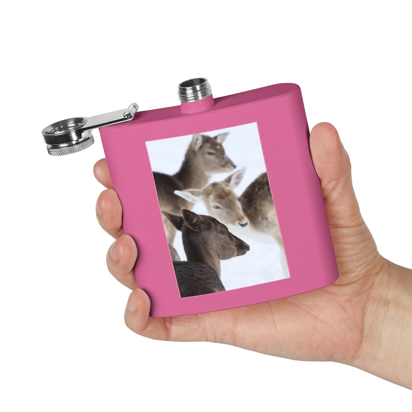 Deer Portrait 6oz Stainless Steel Flask
